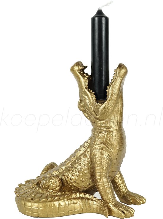 Alligator Candle Holder Gold Housevitamin + Rustik Lys Dinerkaarsen (6