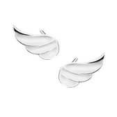 Joy|S - Zilveren wing oorbellen 13 x 7 mm massieve vleugels - gehodineerd