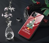 Telefoonhoesje kerst voor de iphone 7/ 8/ SE...rood met kerstboom.