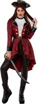 Smiffy's - Piraat & Viking Kostuum - Luxe Boekanier Pirate - Vrouw - Rood, Zwart - Small - Carnavalskleding - Verkleedkleding