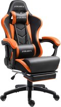 Bobby's Gamingstoel - Bureaustoel - Leunstoel - Racing Stijl - PC Stoel - Hoogte Verstelbaar - Ergonomische Stoel - Voetsteunen - Armleuning - Draaibare Stoel - Zwart - Oranje