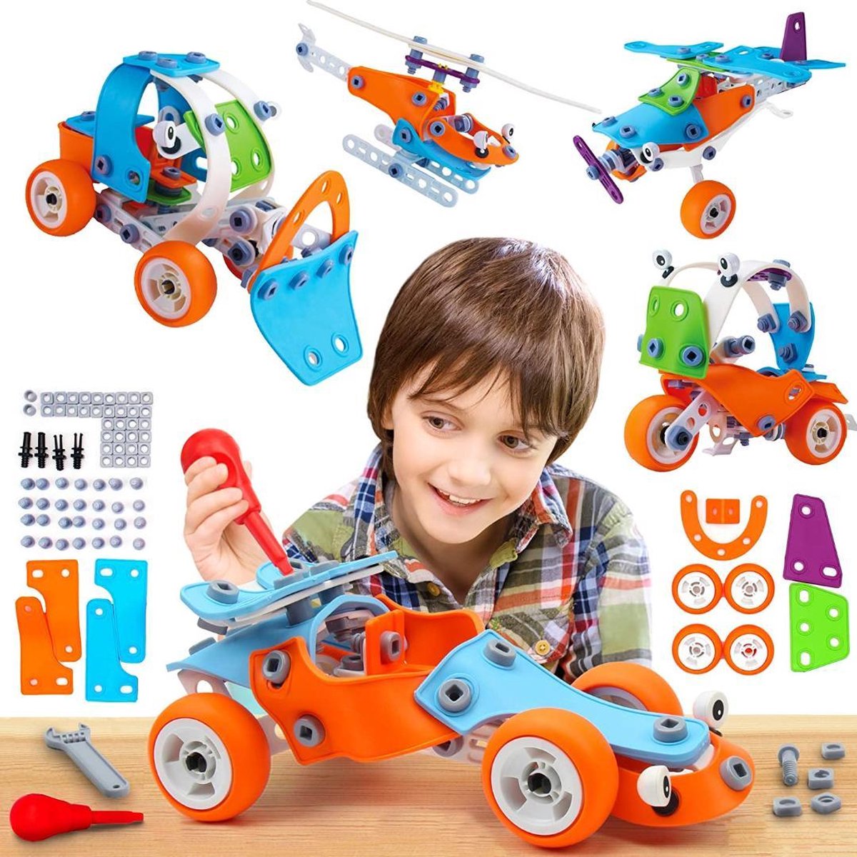 Build & Play Educatief Speelgoed - WithGoods® 5 in 1 Bouwpakket Voor  Kinderen - ... | bol.com