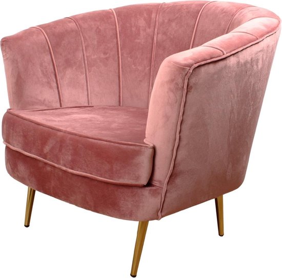 Huiswerk maken Kreet circulatie DS4U® norah fauteuil - sofa - velvet - velours - fluweel - stof - vintage  roze -... | bol.com