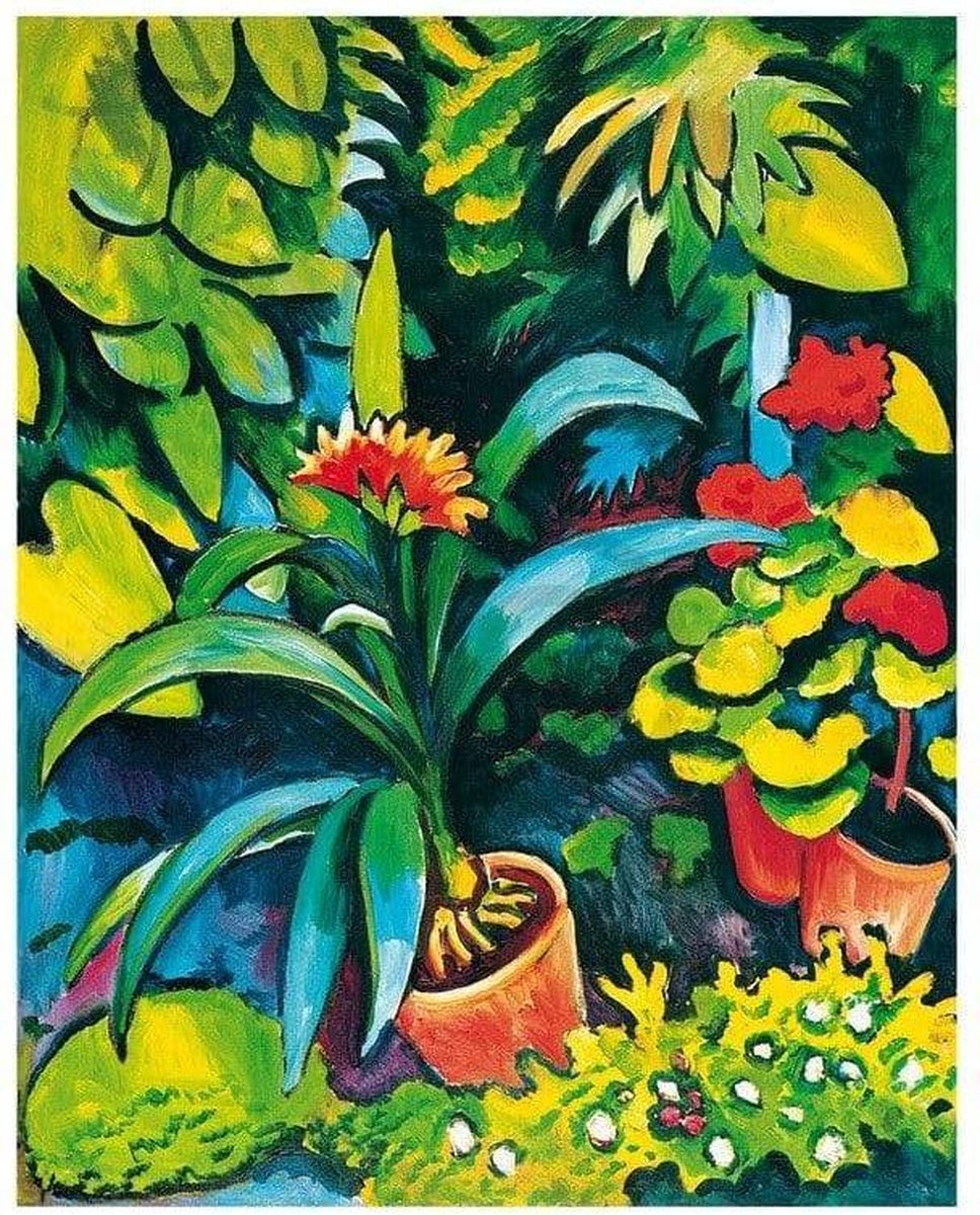 PGM Kunstdruk August Macke - Blumen im Garten 50x70cm Divers