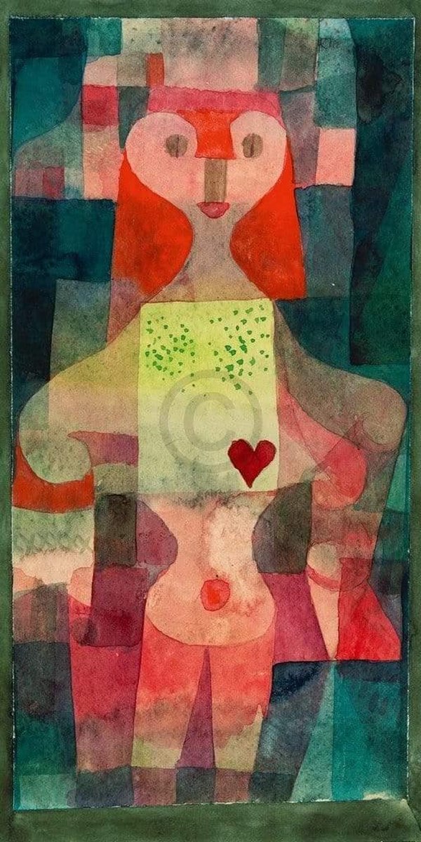 PGM Kunstdruk Paul Klee - Herzdame 60x80cm Divers