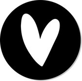 Muurcirkel Wandcirkel Hart wit|⌀50cm|Forex|(binnen)