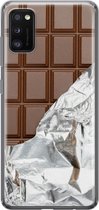 Samsung Galaxy A41 hoesje siliconen - Chocoladereep - Soft Case Telefoonhoesje - Print / Illustratie - Bruin