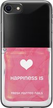 iPhone 8/7 hoesje siliconen - Nagellak - Soft Case Telefoonhoesje - Print / Illustratie - Transparant, Roze