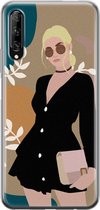 Huawei P Smart Pro hoesje - Abstract girl - Soft Case Telefoonhoesje - Print / Illustratie - Multi