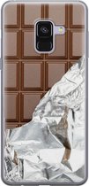 Samsung Galaxy A8 2018 hoesje siliconen - Chocoladereep - Soft Case Telefoonhoesje - Print / Illustratie - Bruin