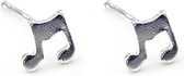 Zilveren oorknopjes muzieknoot 5x5 mm