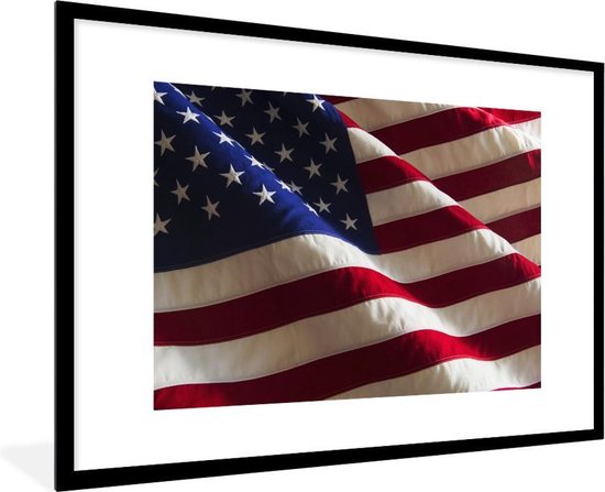 Image encadrée - Détail d'un drapeau des Etats-Unis cadre photo noir  avec... | bol.com