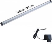 LEDbar 100cm compleet met voeding | 12V DC | 10W=100W | warmwit 3000K