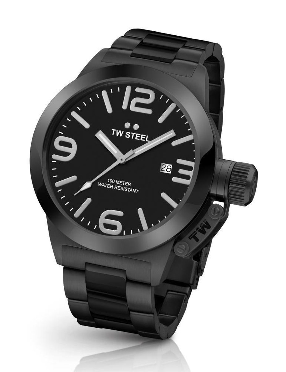 TW Steel CB211 Canteen Bracelet Collection - Horloge - Staal - 45 mm - Zwart