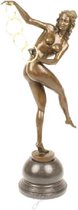 Beeld - Magische ringen - Bronzen naakte dame - 53.5 cm hoog