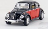 1967 Volkswagen Classic Beetle (Zwart/Rood) 1/36 Kinsmart - Modelauto - Schaalmodel - Model auto