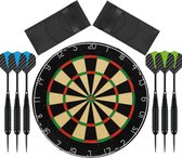 Darts Set - complete black 180 dartset - dartbord - plus 2 sets complete - dartpijlen - dartset - darts