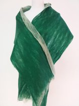 Handgemaakte, gevilte brede sjaal van 100% merinowol - Gras- / lindegroen - 200 x 33 cm.