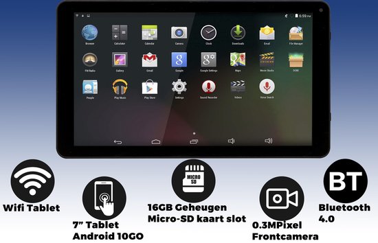 Grommen vitamine Politieagent Denver TAQ-70373 / 7 inch Quad Core tablet met 16GB geheugen en Android 10  | bol.com