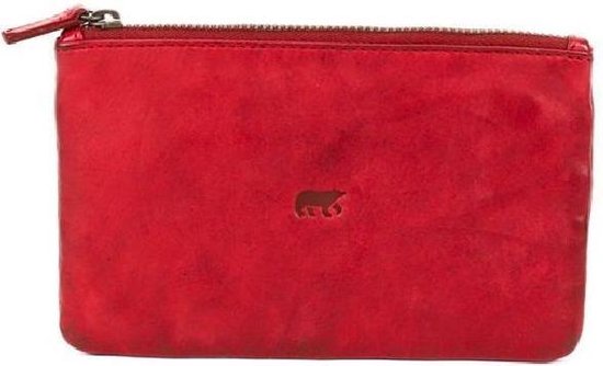 Étui en cuir / portefeuille à glissière Bear Design Bibi - Rouge