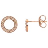 iXXXi-Jewelry-Circle Stone 10mm-Rosé goud-dames-Oorbellen-One size