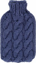 Gebreide Hoes met Kabelmotief Blauw Warmwaterkruik