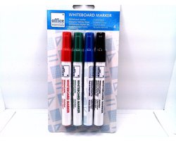 Whiteboard markers - Zwart, blauw, rood en groen