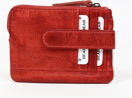 Bear Design Carrie Leren Sleuteletui / Ritsportemonnee - Rood | bol