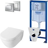 Villeroy en Boch Subway 2.0 DirectFlush toiletset softclose met Grohe reservoir en bedieningsplaat chroom