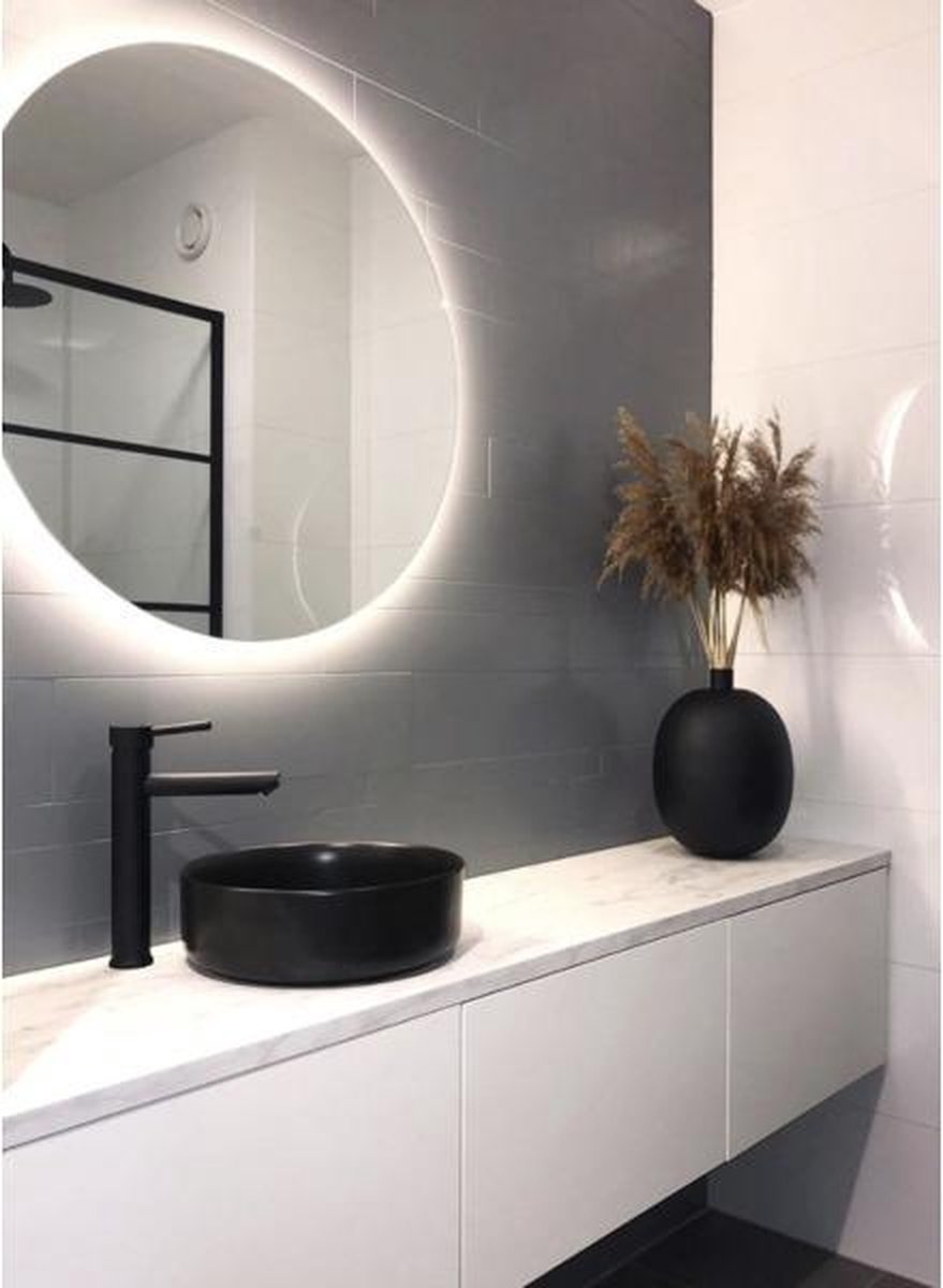 Miroir de salle de bain Adema Circle rond diamètre 60cm avec éclairage LED  indirect... | bol.com