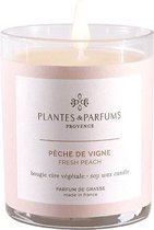 Plantes & Parfums Natuurlijke Fresh Peach (Perzik) Sojawas Geurkaars  (tevens handcrème) I Fruitige & Zoete geur I 180g I 40u