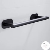 Handdoekrek –  Zwart – 40 cm - Zelfklevend - 2 wandhaakjes