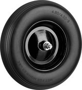 Relaxdays kruiwagenwiel rubber - bolderwagenwiel met as - antilekband stalen velg - zwart-zwart