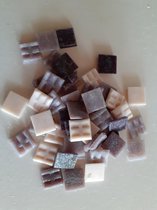 Glas mozaiek steentjes Vierkant 2x2cm Paars/Roze mix 350 gram