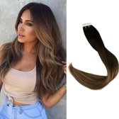 Tape Extensions #1B6 black/brown 20 stk.tapes 50gram tape hair