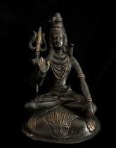 Magnifique Shiva de bronze 19cm 1.3KG Bouddha