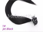 Wax Bonding Hair Extensions 50stuks 55cm #1 jet black keratine bondings