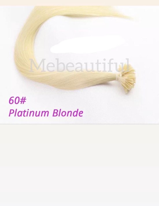 Wax bonding extensions 50stuks 40cm 60 platina blond keratine bondings