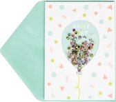 Kaart | Licht blauwe ballon | verjaardagskaart | kaart + enveloppe - 2 stuks