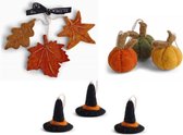 Én Gry & Sif Decoratieve Tak - Herfst - Wol - Rood/Oranje/Bruin - 6 Stuks