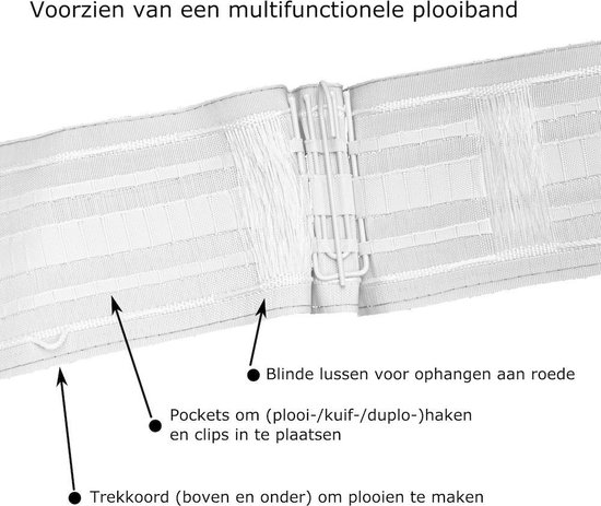 Home of Curtains - ELSA - Gordijn - Plooiband - Verduisterend - Kant en Klaar - 288x180 cm - Licht Grijs - Home of Curtains