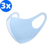WG COMMERCE ® Facemask Blauw - Mondkapje wasbaar en herbruikbaar - 100% neopreen mondkapje - niet medisch mondmasker - 3 stuks - Unisex - Blauw