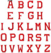 Akyol - Strijkembleem Alfabet (26) - stof en strijk embleem - ROOD - Letters Stof Applicatie - Geborduurd - Kleding - Badges - Schooltas - Strijkletters - Patches - Iron On