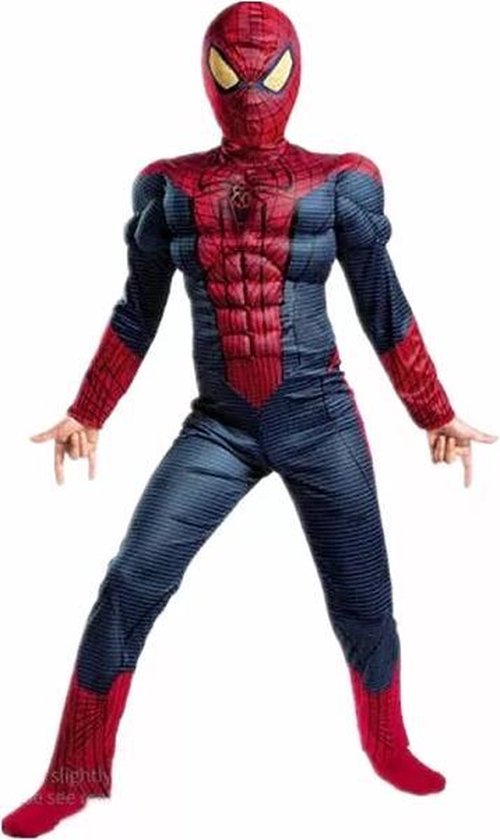 Om toevlucht te zoeken wit eend Luxe spider-man pak met spierballen en masker - 98/104 (3-4 jaar) -  carnavalskleding... | bol.com
