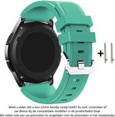 Groen Siliconen Bandje geschikt voor bepaalde 22mm smartwatches van verschillende bekende merken (zie lijst met compatibele modellen in producttekst) - Maat: zie foto – 22 mm green rubber smartwatch strap