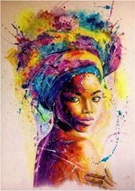 Lienz® Peinture de diamants adultes 30x40cm - Rond - Femme Africaine - Art - Complet - Forfait Adultes et enfants