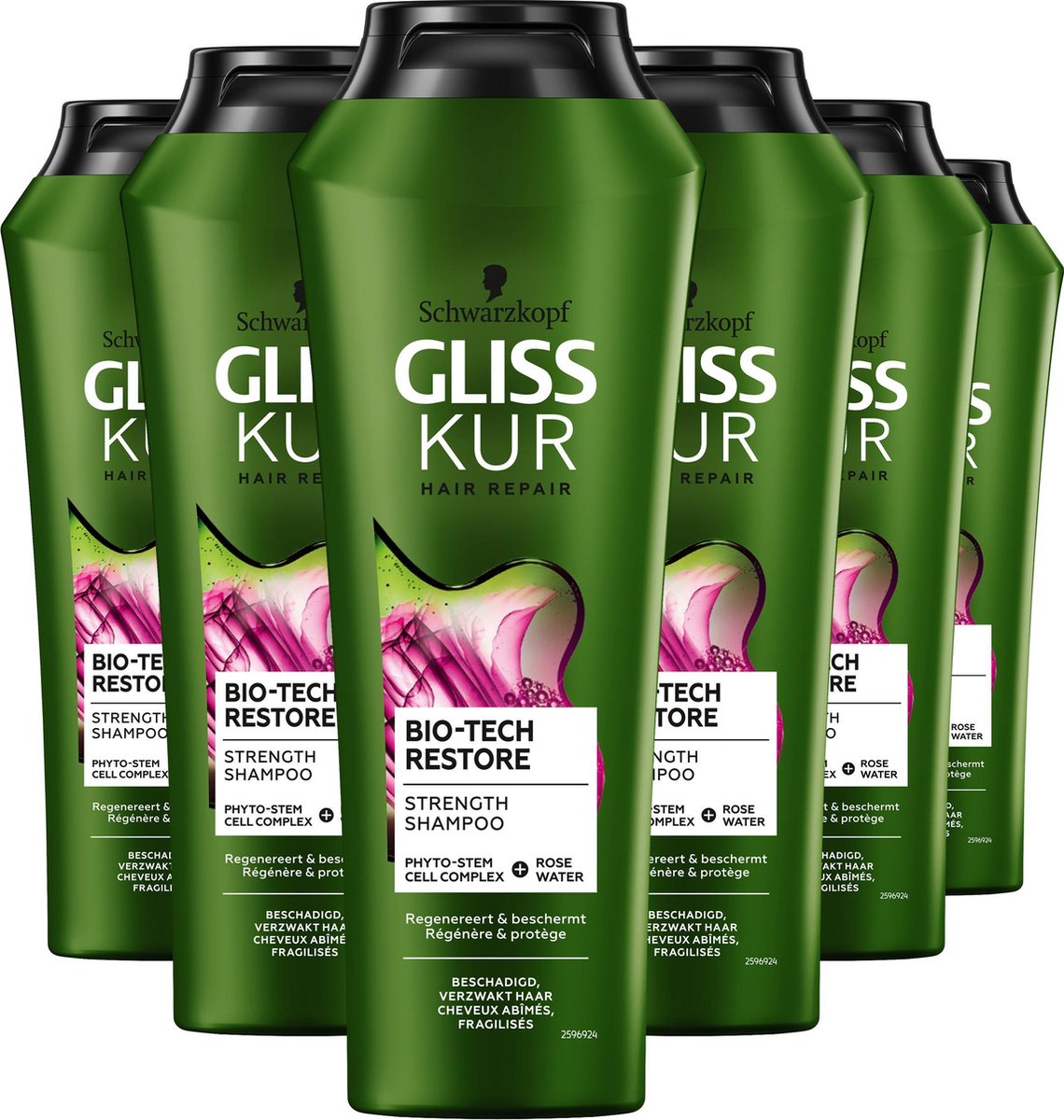 Gliss Kur BioTech Restore shampoo 6x 250 ml - Voordeelverpakking | bol.com