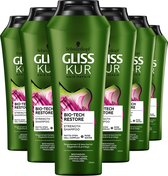 Gliss Kur BioTech Restore shampoo 6x 250 ml - Voordeelverpakking