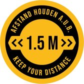Ronde 30CM 1.5M Afstand Houden A.U.B. Sticker - Keep Your Distance - corona - NO COVID