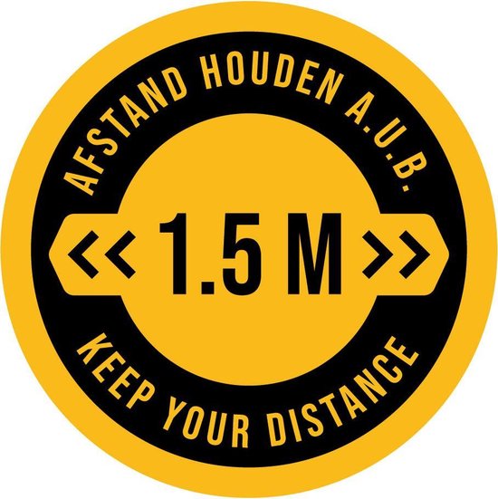 Bol Com Ronde 30cm 1 5m Afstand Houden A U B Sticker Keep Your Distance Corona No Covid